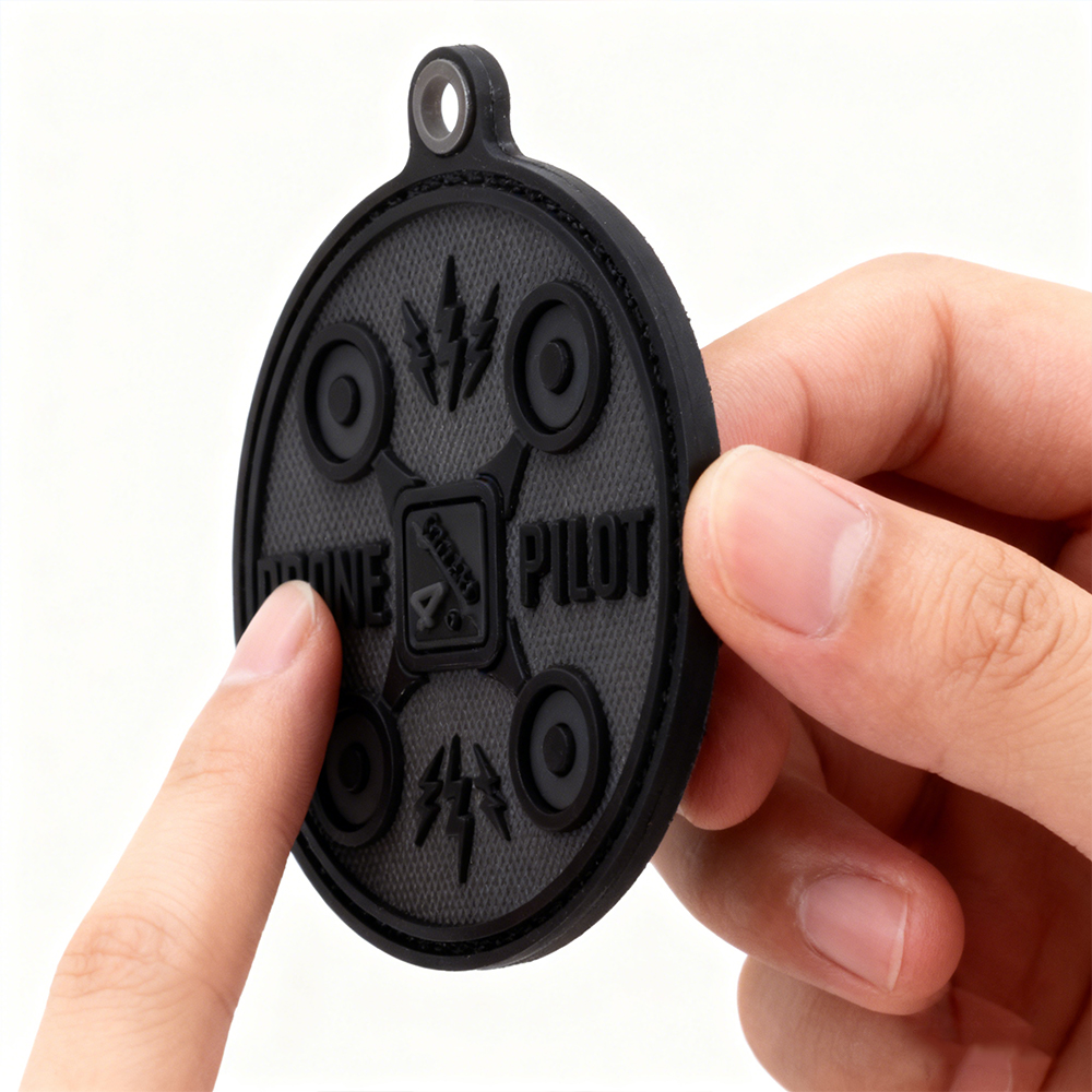 Drone Pilot PVC Patch – 3D Rubber Hook Loop Badge for Bags Jackets Gear Collectors