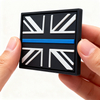 Custom UK Flag Thin Line PVC Patch Soft Rubber 3D Embossed Label Hook and Loop Backing for Outdoor Gear Backpacks and Jackets