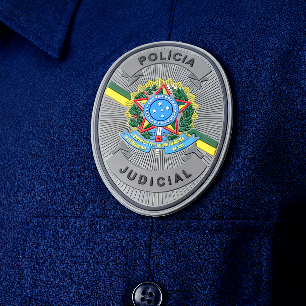 Custom 3D Rubber Patch Funny Judicial Style Drunk Design Soft PVC Patch with Hook and Loop for Jackets Bags