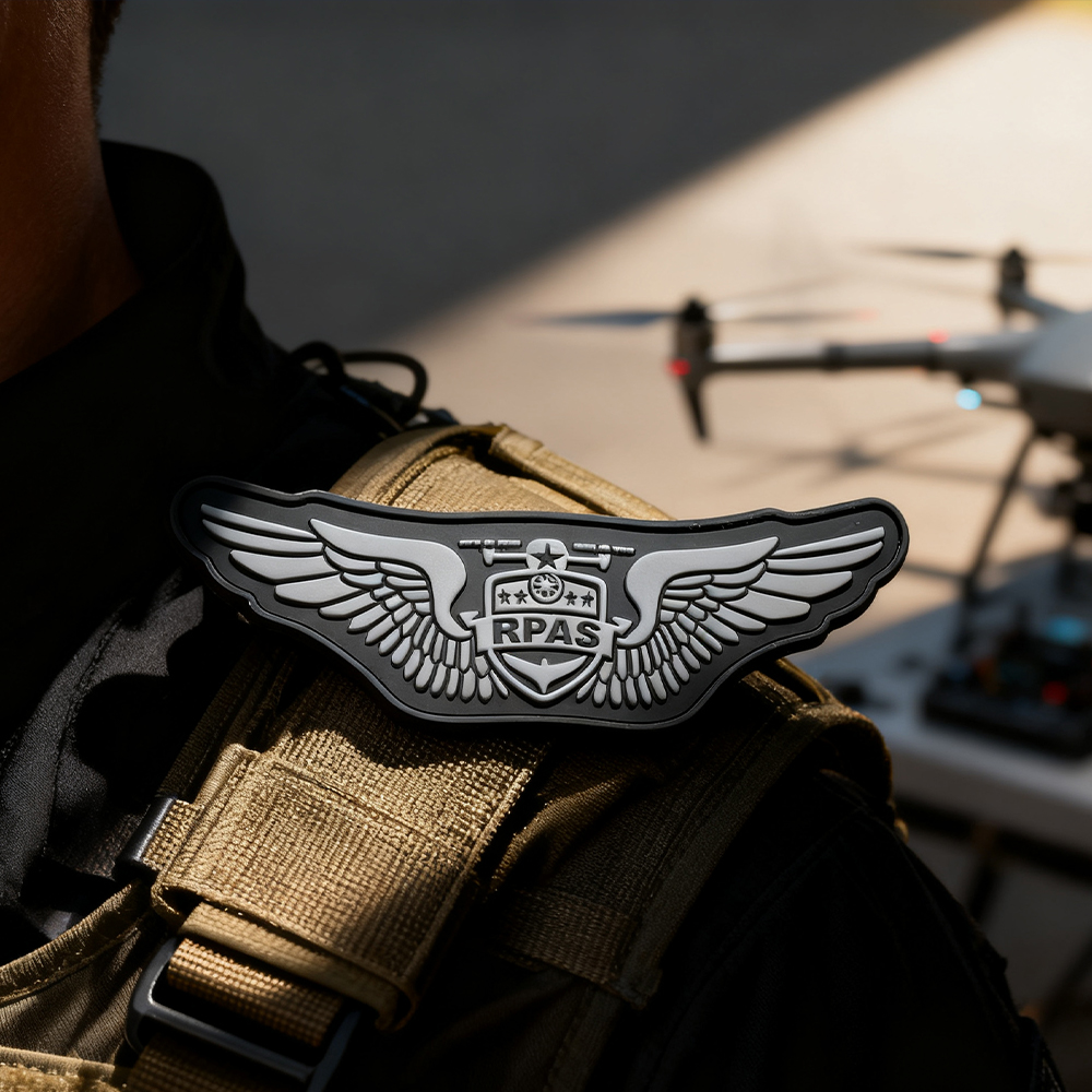 Custom Brazil Emblem Monochrome PVC Patch with Velcro Minimalist Rubber Flag Patch for Bags and Jackets