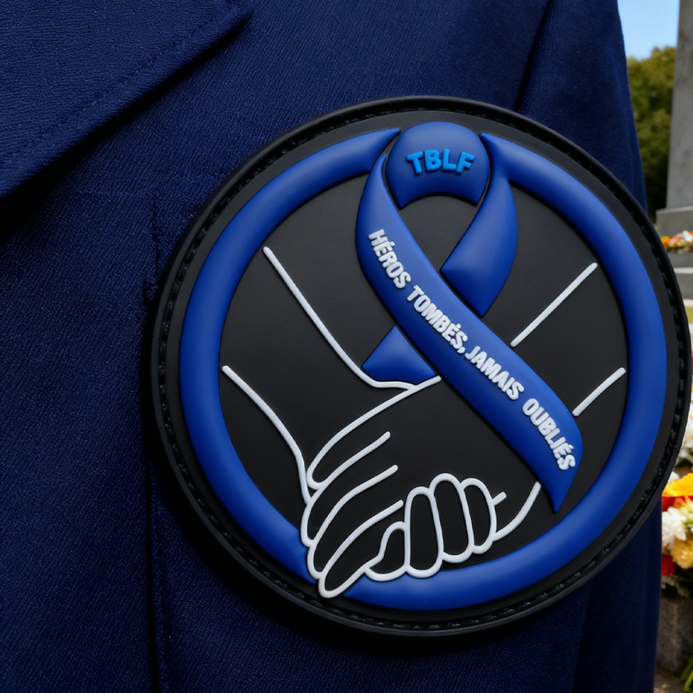 French Fallen Heroes PVC Patch Never Forgotten Soft Rubber Emblem Custom Memorial Badge Tribute Patch for Bags Apparel Backpacks Gear