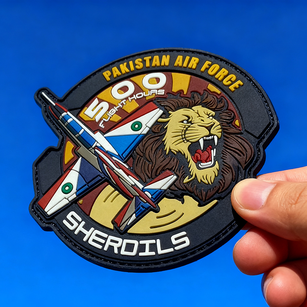 Custom Pakistan Aviation Division PVC Patch Factory Direct 3D Soft Rubber Logo Badge with Hook Loop Backing