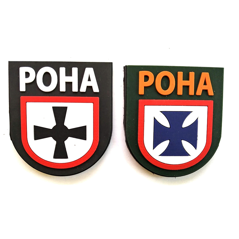 Custom Modern Historical ROA POHA Style 3D PVC Patch Embossed Rubber Badge Germany Heritage Emblem for Jackets Bags