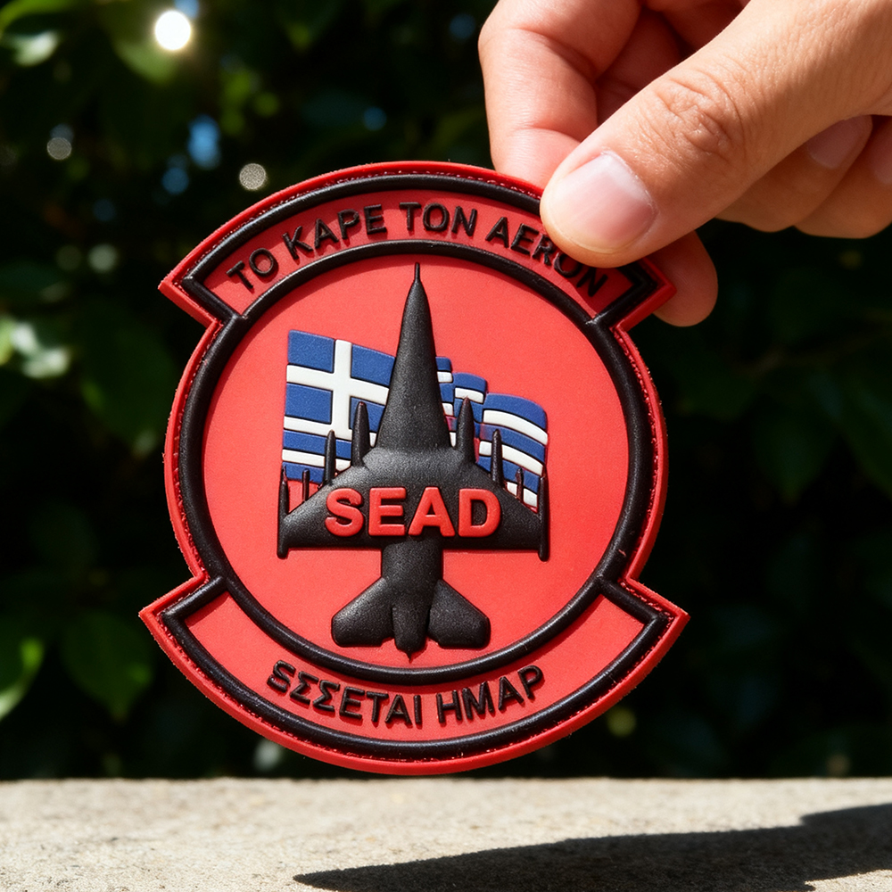 Custom Hellenic Aviation PVC Patch 3D Rubber Greece Wing Emblem Hook and Loop Tactical Morale Badge