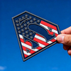 Custom US Flag Superman Shield PVC Patch | 3D Rubber Emblem with Velcro for Backpacks, Jackets, Gear Bags and Outdoor Accessories