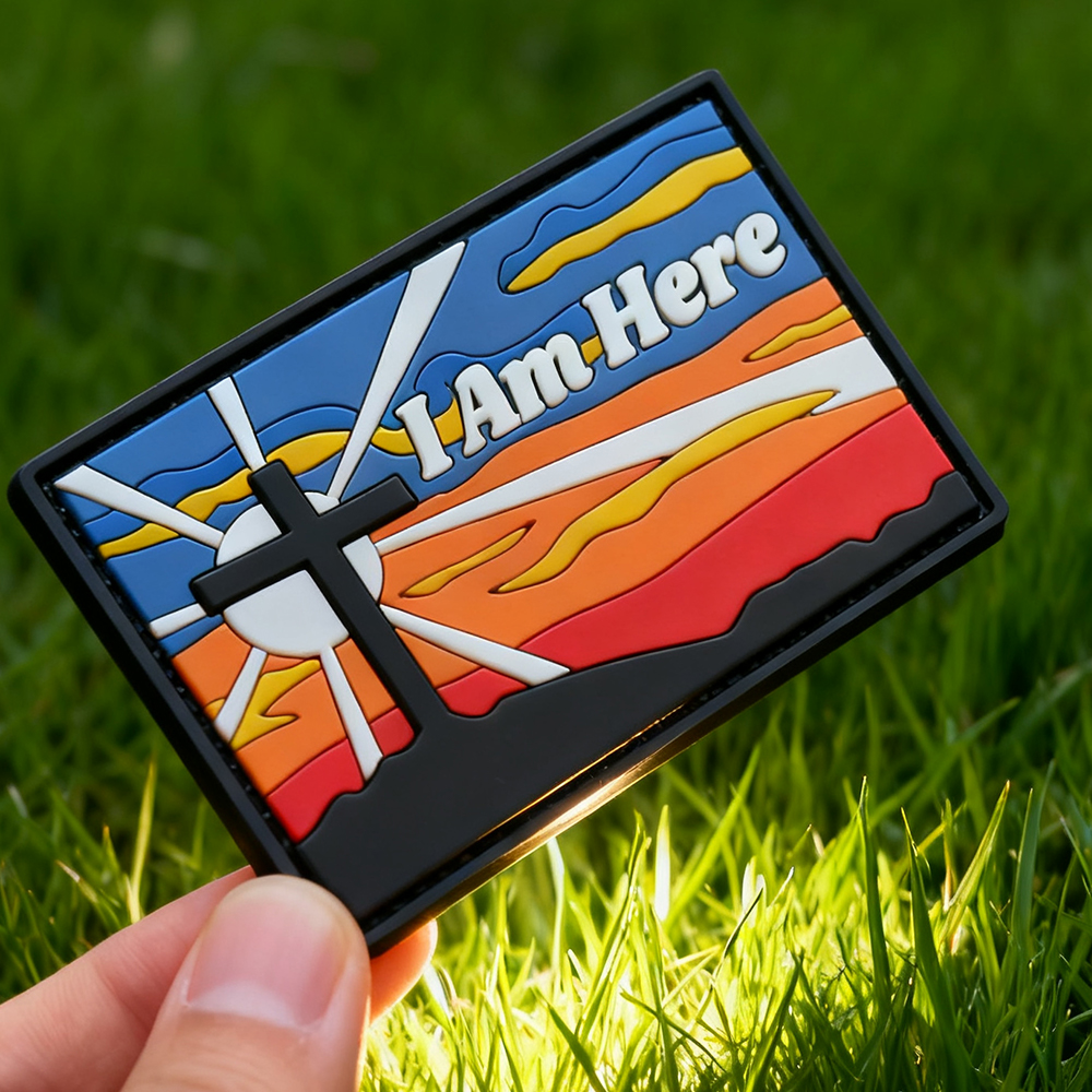 Custom Good Friday PVC Patch USA Soft Rubber Emblem with Hook and Loop Backing