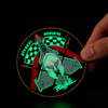 Custom Glow in the Dark 3D PVC Patch Soft Rubber Emblem with Hook and Loop