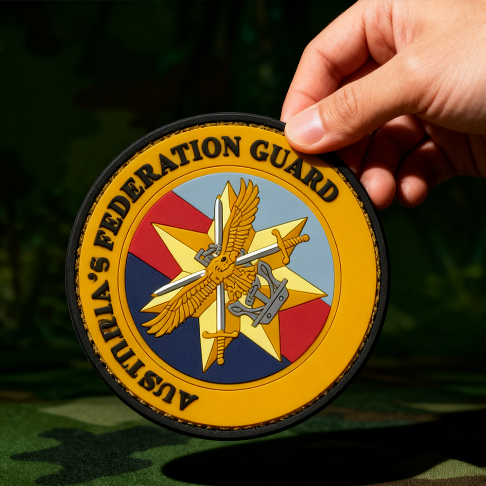Custom Australian Federation Guard PVC Patch – 3D Rubber Emblem with Hook and Loop Backing