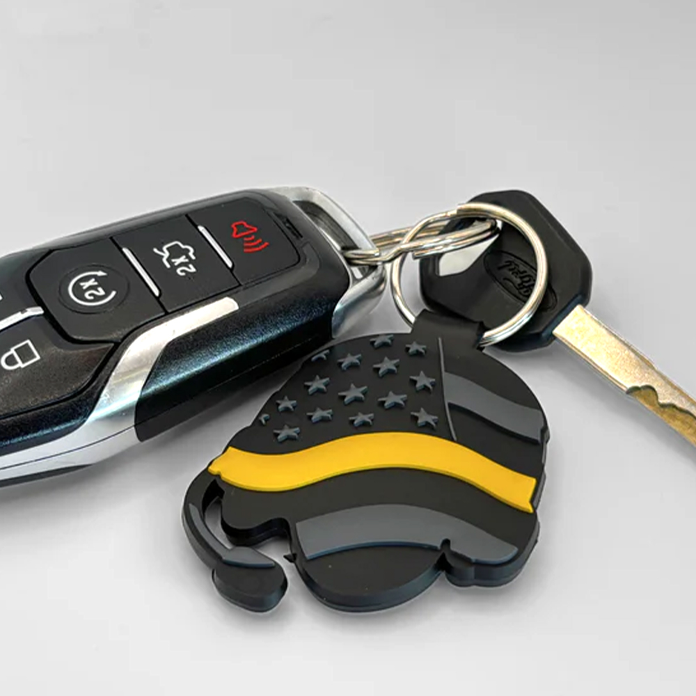 Custom 911 Emergency Double-Sided Soft PVC Rubber Keychain Personalized Logo Key Ring Souvenir Gift for Firefighter Police EMS