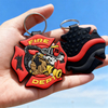 Custom Firefighter Double Sided Soft PVC Rubber Keychain Personalized Logo Key Ring Promotional Souvenir Gift Key Holder