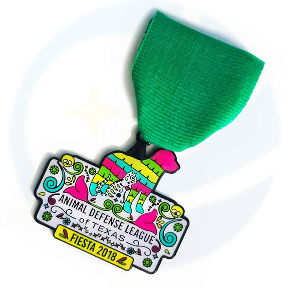 Texas personalized own design Fiesta medallion necklace medallas short ribbon carnival metal award orden Medal of Honor Texas
