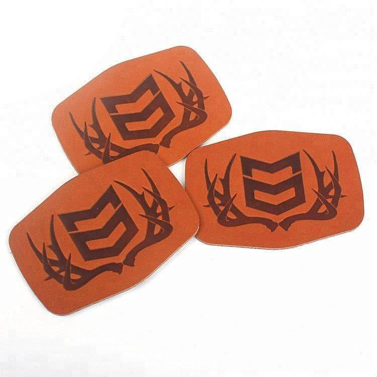 Personalized Design Custom Hot Stamping Logo Genuine Leather Jacket Patches with Adhesive Backing