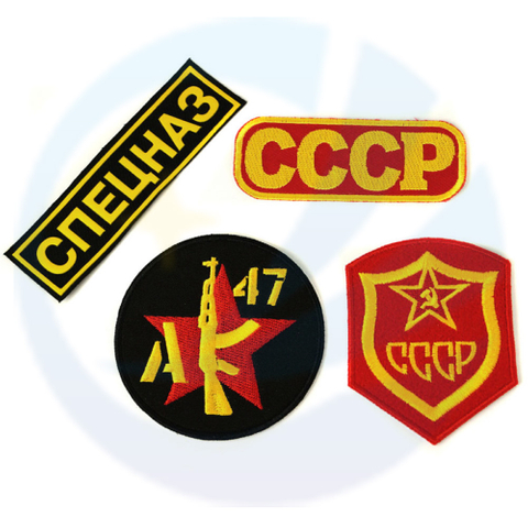 Fabric Embroidered Russian Tactical Morale Patches with Hook Loop Backing for Hats Bags and Clothing Decoration 