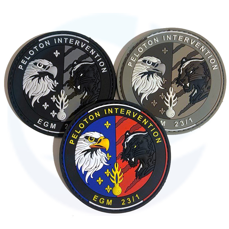 PVC French Morale Patch Making Machine Customized Sew On Embossed Rubber Patch For Backpack