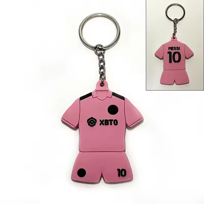 Customized Cartoon Sports T-Shirt Plastic Rubber Key Ring