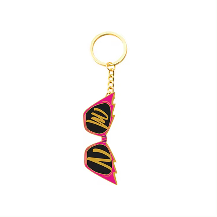 Custom Logo Girl Boss Pink Sunglasses Glasses Keychains Eyeglass Key Chain