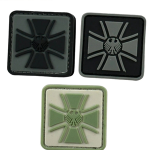 German Veteran Style PVC Patch Durable Soft Rubber Badge Tribute Emblem with Hook Backing for Apparel Gear and Accessories
