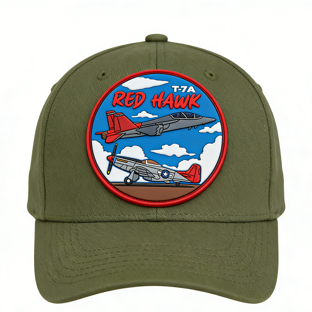 Custom United States T-7A Red Hawk Aircraft PVC Patch Vibrant Soft Rubber Aviation Badge for Clothing Backpacks Accessories