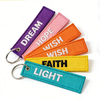 Custom Logo Personalized Embroidered Keyrings with Stylish Fabric Woven Keychain Design