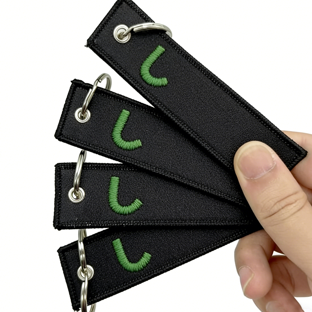 Customizable Nylon Keychain with Woven Design and Carabiner