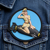 Retro Pin Up Girl PVC Patch Classic Nose Art Style Soft Rubber Patch Vintage Aviation Art Design