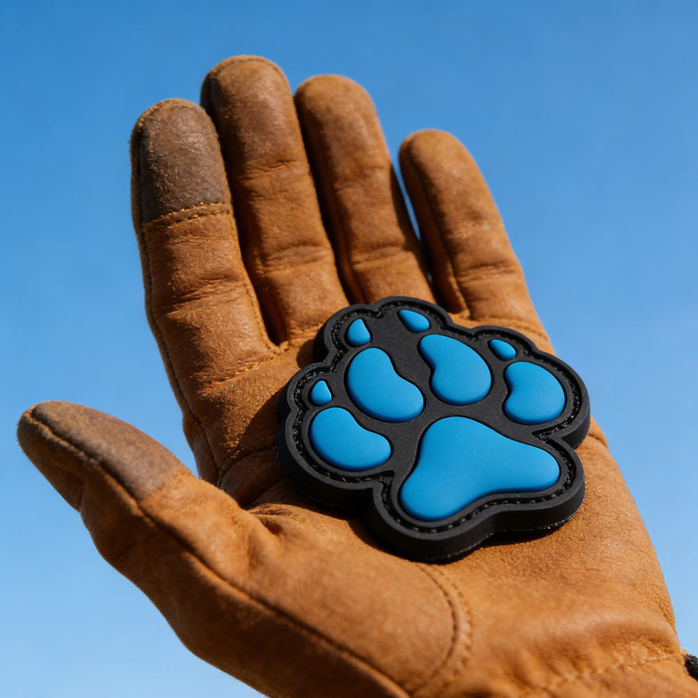 Dog Paw 3D Rubber Patch Custom PVC Dog Paw Emblem Soft Durable Raised Design for Bags Jackets Hats Accessories
