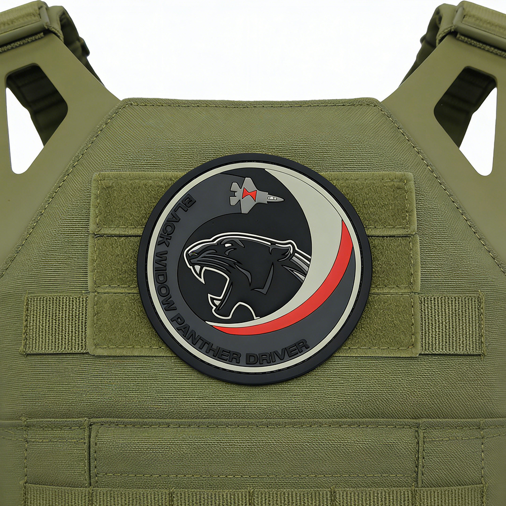 Black Widow Panther Driver PVC Patch European Style Durable Soft Rubber Panther Badge for Apparel Backpacks Accessories