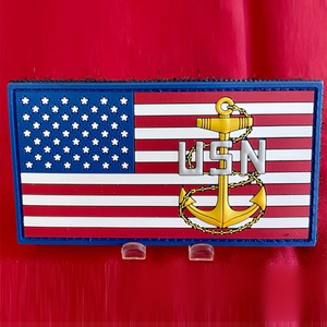 USA USN Navy Style PVC Patch American Flag Anchor Emblem 3D Soft Rubber Patch for Gear Bags Jackets
