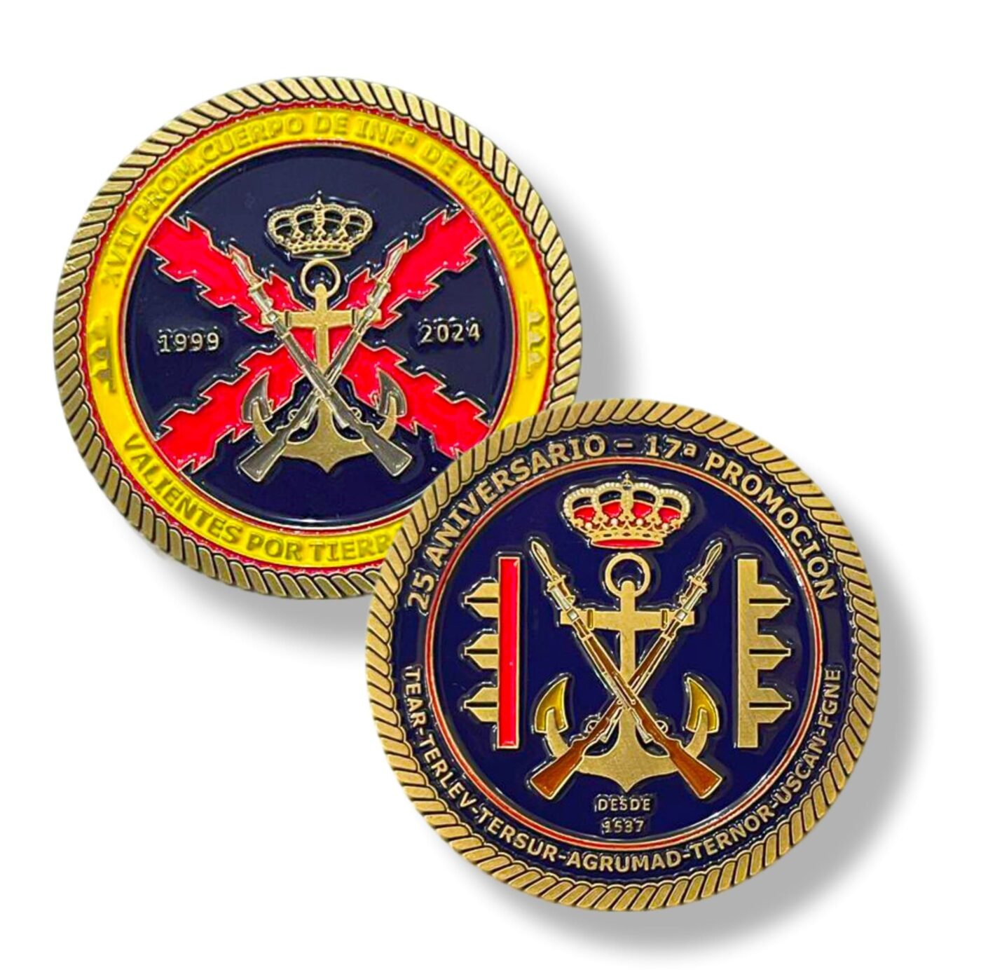 Spain Military Police Anniversary Challenge Coin Custom Metal Enamel Coin