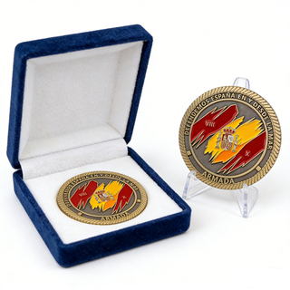 Custom Spain Military Police Commemorative Challenge Coin Zinc Alloy Enamel OEM