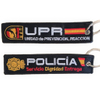 Custom Spain Police Embroidery Key Tag Double Sided Woven Keychain for Uniform and Duty Use OEM