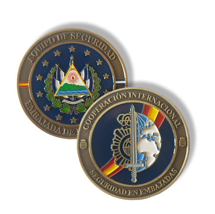 Custom Spanish Military Police Challenge Coin Metal Enamel Commemorative Coin OEM Manufacturer