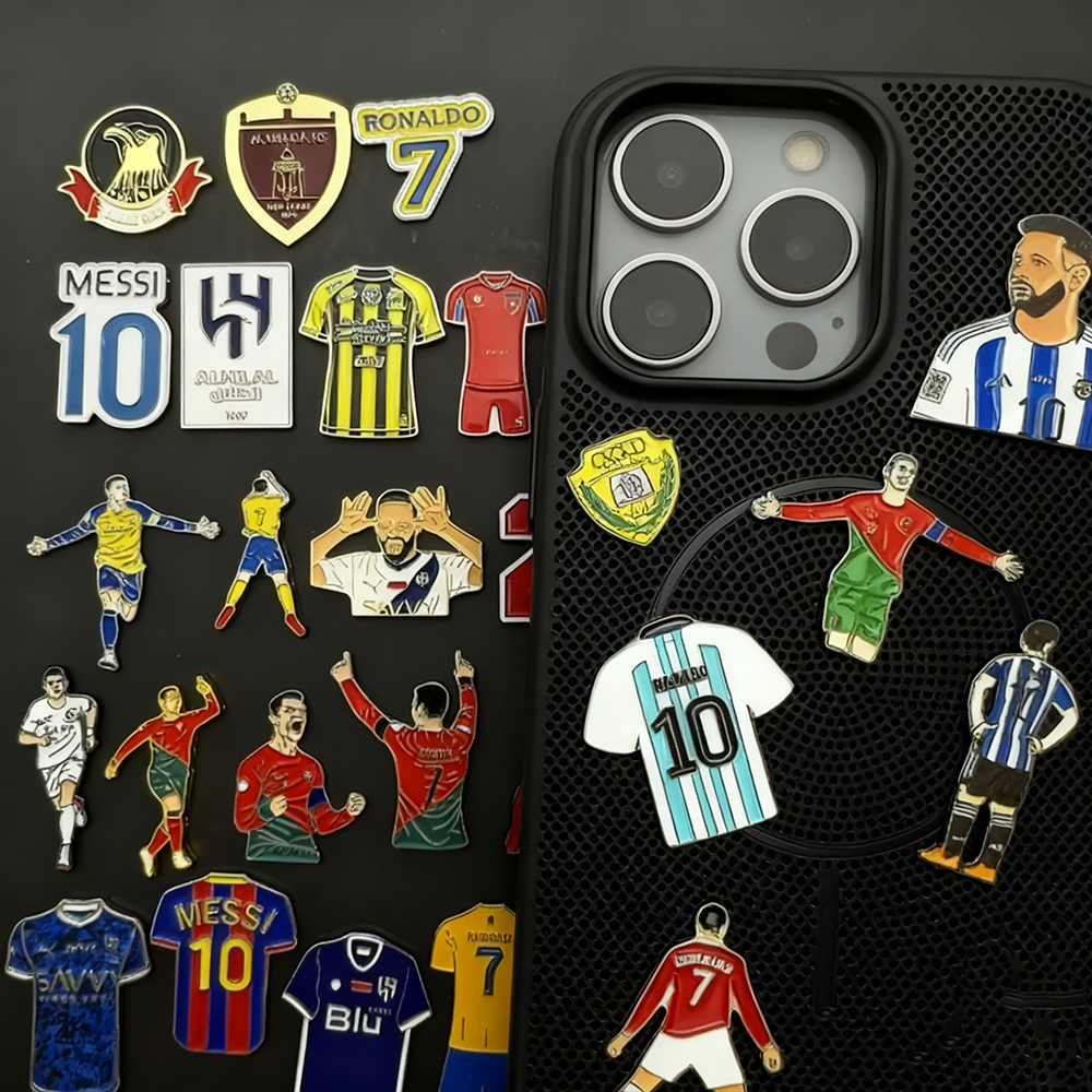 Factory Custom Arab Badges Pins Al Ahli Saudi FC and Al Ittihad Saudi FC Decorative Stickers for Phone