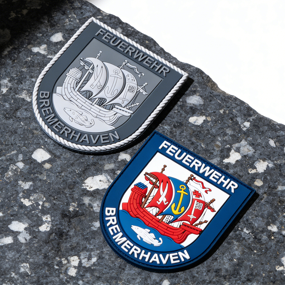 Germany Bremerhaven Fire Department PVC Patch Custom Soft Rubber Feuerwehr Bremerhaven Emblem for Apparel Gear and Collectors