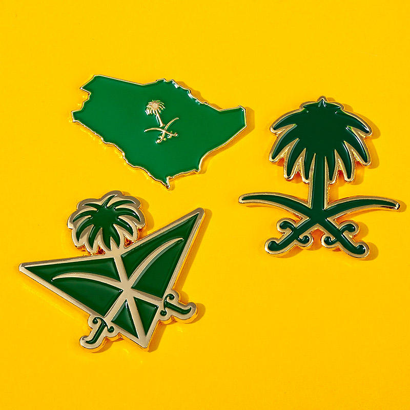 Soft Enamel Saudi Style Pin Metal Crafts Metal Business Lapel Pin Can Custom Back Card Lapel Enamel Pin