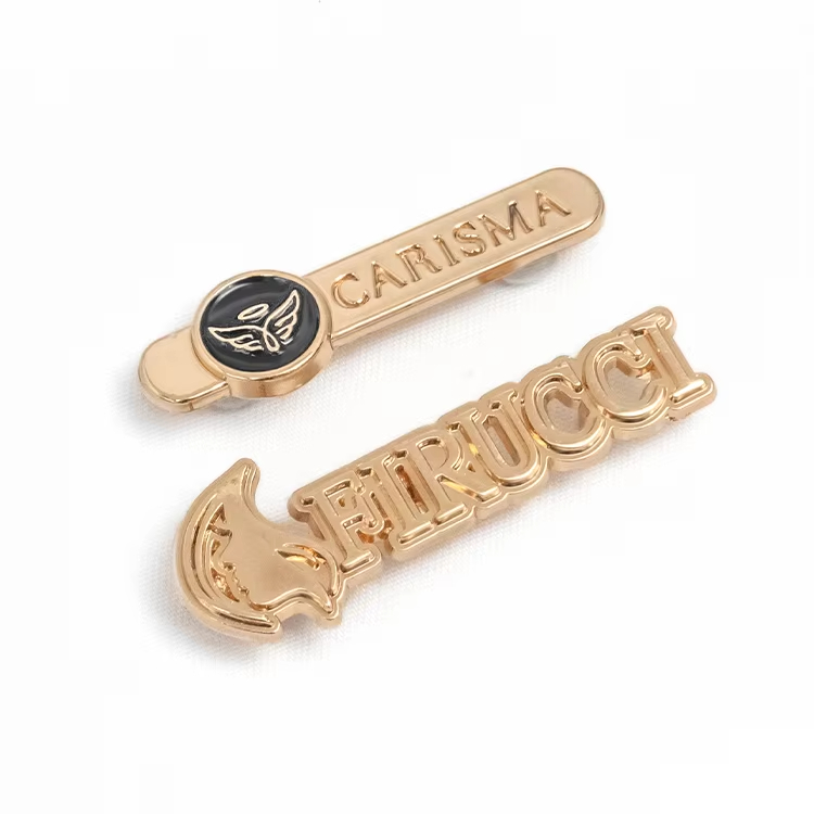 Newest Design Custom Garment Metal Brand Logo Metal Clothing Labels Decorative Bag Metal Tag Label