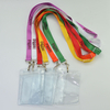 Custom Soft Plastic Id Working Name Badge Pvc Card Holder with Neck Strap Polyester Lanyard