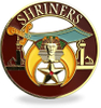 Factory Custom Art Craft Soft Enamel Masonic Shriners Car Auto Emblem Lapel Button in Gold Tone and Color Enamel Badge