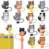 10mm Wholesale Tumbler straw topper Dust proof Toppers Covers silicone Charms Straw Topper Cover for drinking cup straws