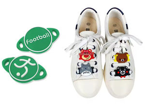 Promotional custom embossed football sneaker 3D soft pvc shoe lace charm shoelace tag