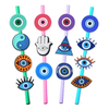 Popular soft pvc reusable fit 6-8 mm straw flower plant butterfly straw topper charms