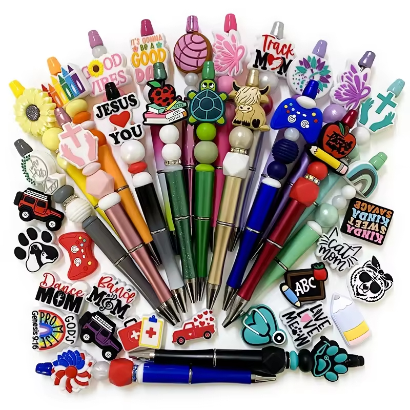 Wholesale Custom Food Grade Easy String DIY Jewelry Bracelet Beads On Pen Animal Focal Beads