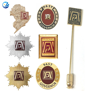 Custom ZONTA International Civic Club Lapel Stick Pin Gold Colored Badges