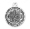 Saint Benedict Sterling Silver Medal with 18" Chain