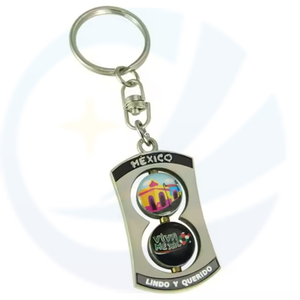 Personalized promotion zinc alloy spinning key chain, stainless steel keychain key ring