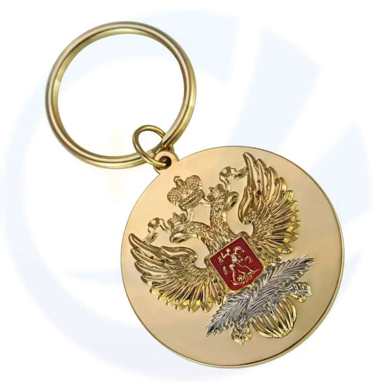 Russian Double Headed Eagle Keyring Coat of Arms Keychain Russia Federation Accessory