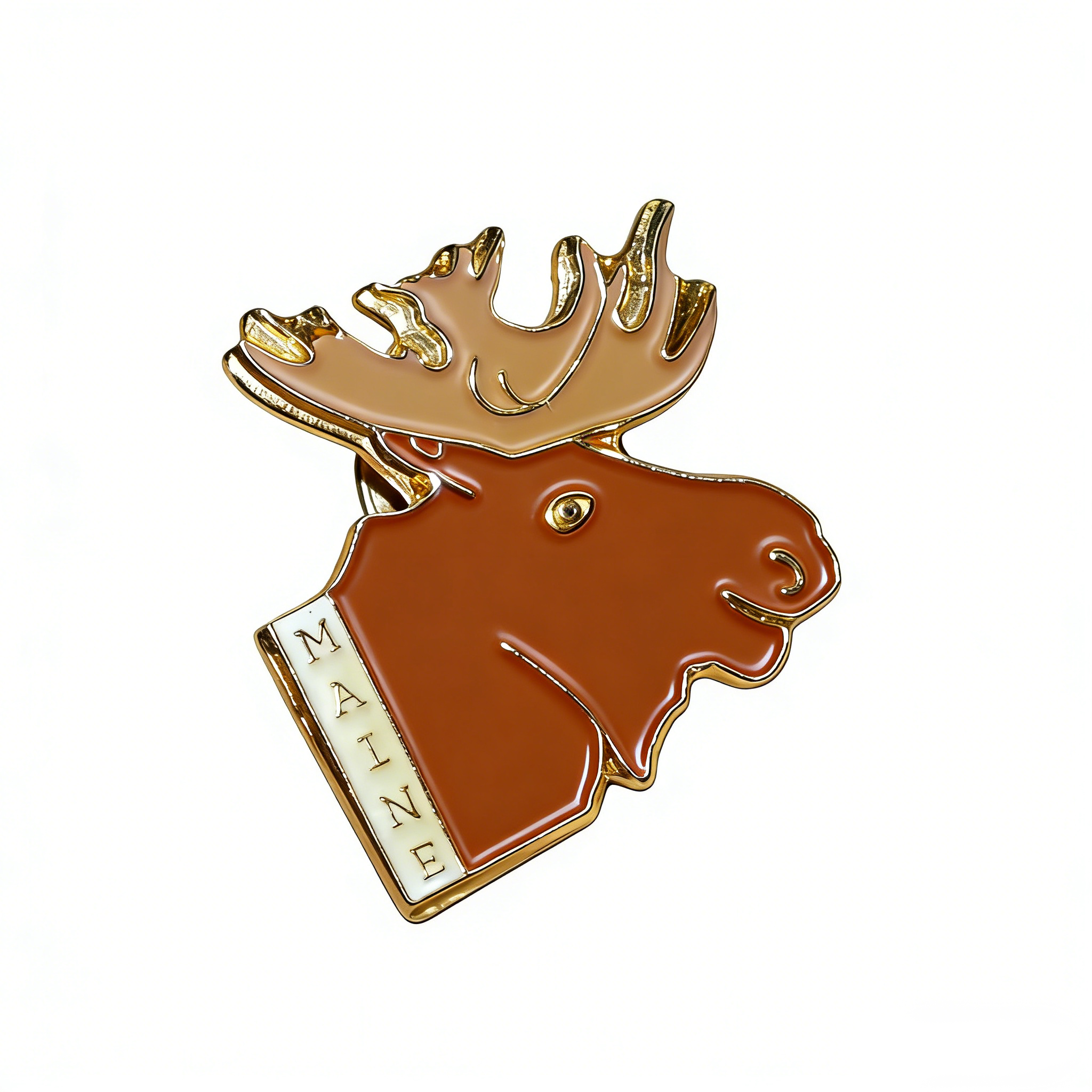 Custom Enamel Lapel Pin for Loyal Order of Moose - Moosehead Emblem Fraternal Organization Badge with Clutch Backing