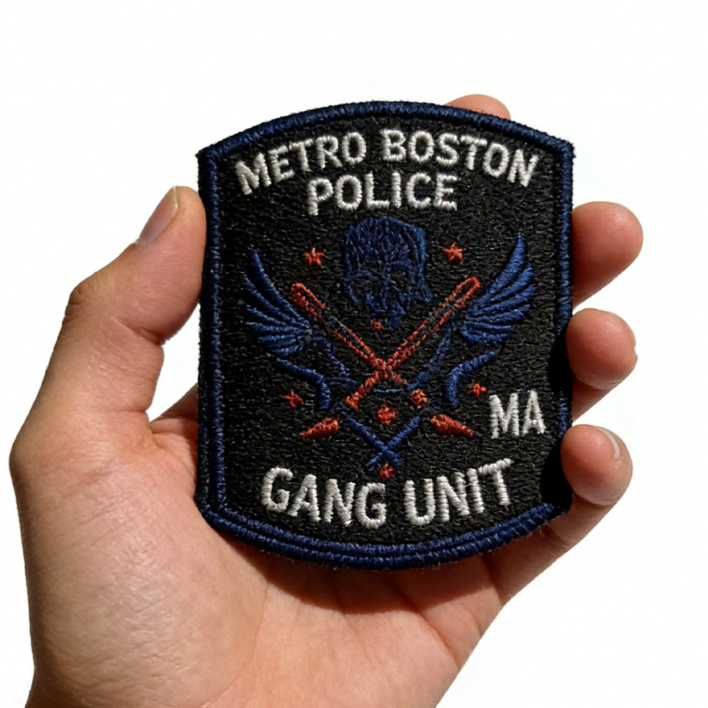 Custom Embroidered Boston Police Patches - Themed Law Enforcement Emblems for Massachusetts, USA - Personalized Police Department Badge Collection