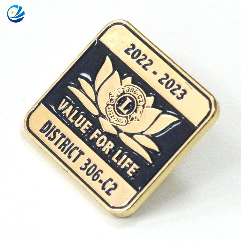 Personalized Wholesale High Quality Metal Lapel Enamel Pins Badge Custom Lions Clubs International Pins