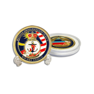 Wholesale Custom Royal Malaysian Navy Souvenir Challenge Coin with Acrylic Box
